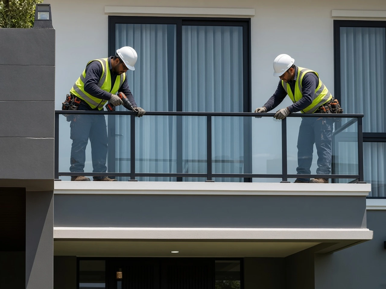 Alufence glass balcony railing installation